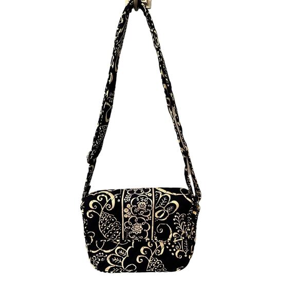 Vera Bradley Twirly Birds (retired) Navy Blue Crossbody Bag Adjustable - Picture 1 of 7